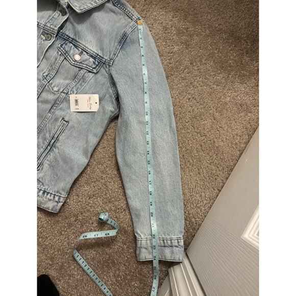 NWT $109 Lucky Brand Womens XL Trucker Jean Jacket 100% Cotton Light Blue Denim - Picture 8 of 9
